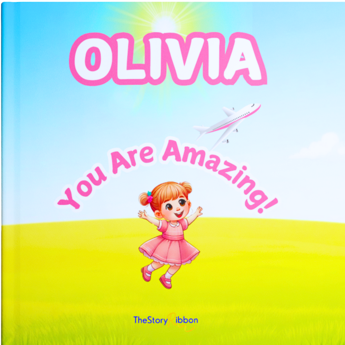 Book cover with a colorful design featuring a girl, text &