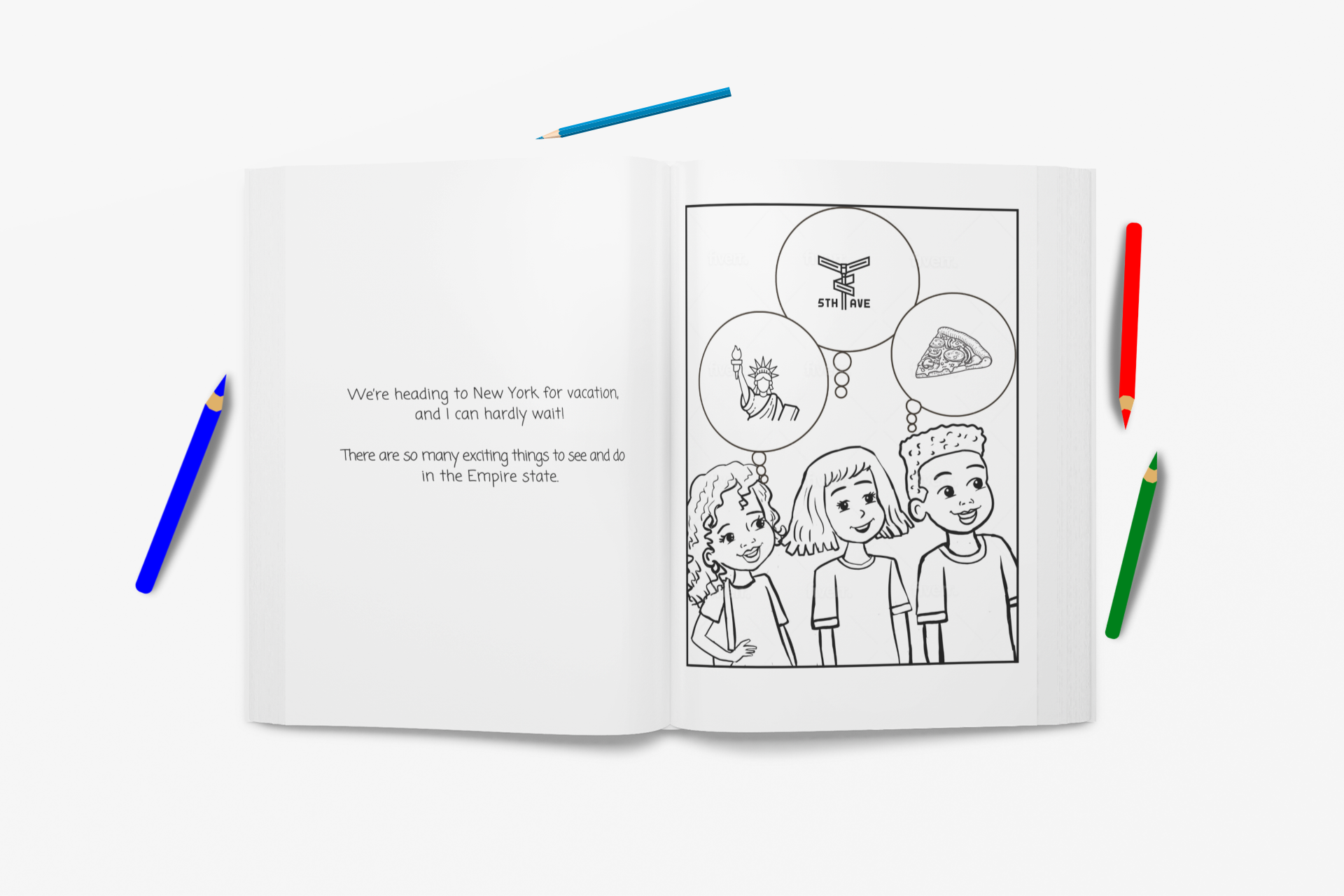 A New York Vacation: Coloring Book Story