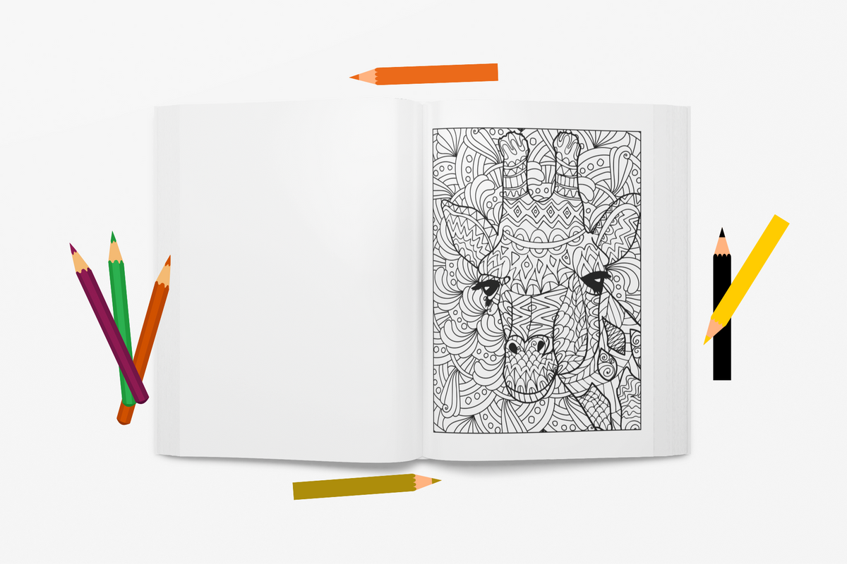 Safari Animals Coloring Book For Adults