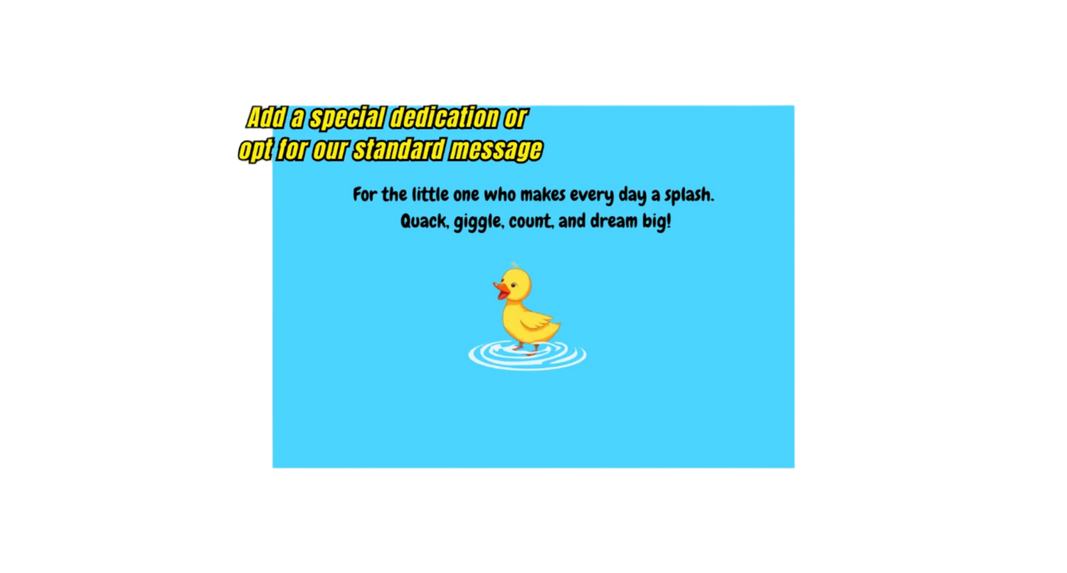 Personalized Counting Duck Story