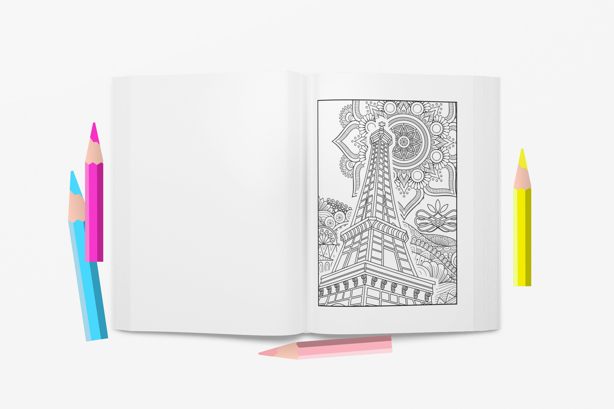 Travel The World  Adult Coloring Book