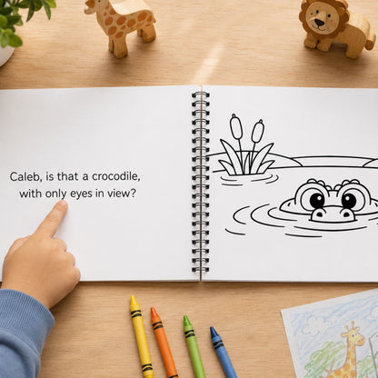 Personalized Animal Coloring Book Story - Preschool Rhyming Zoo Adventure