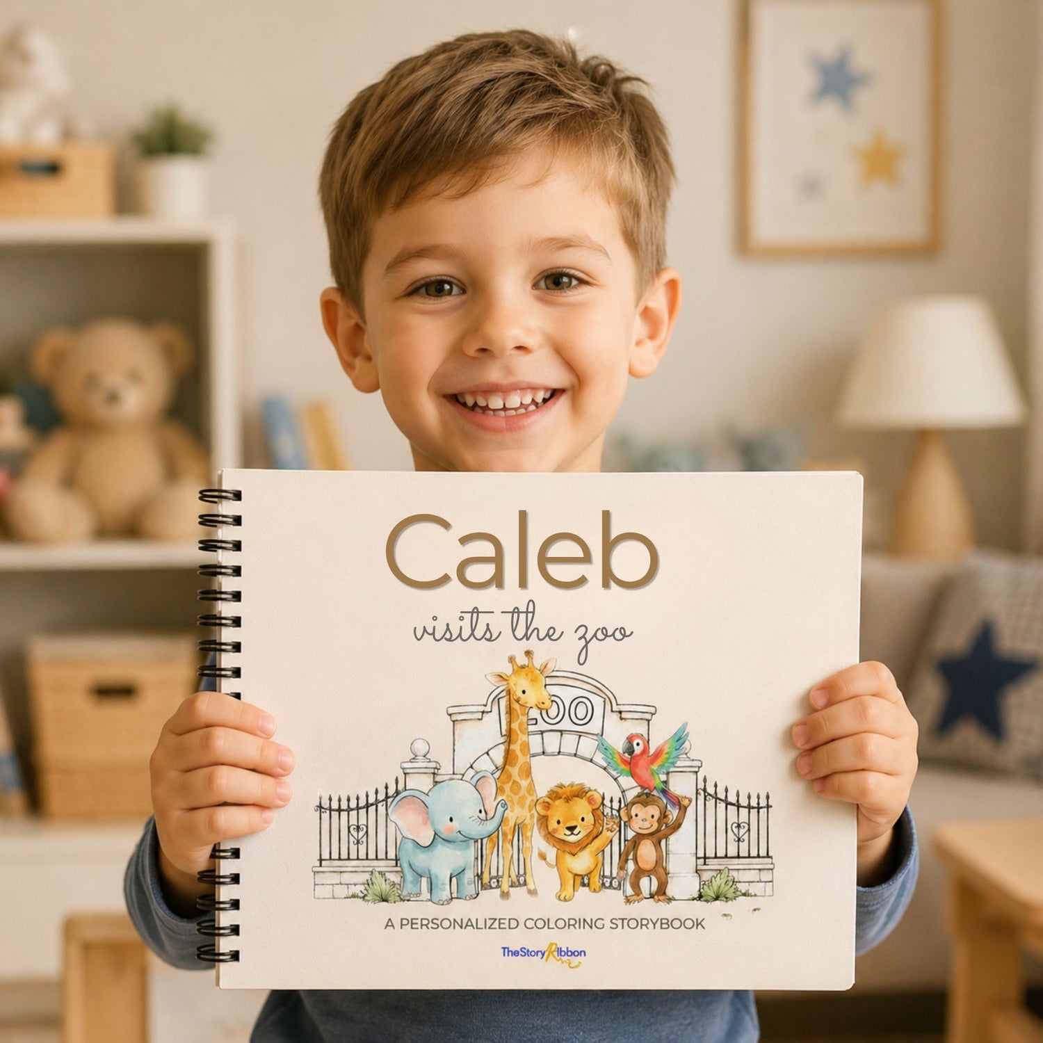 Personalized Animal Coloring Book Story - Preschool Rhyming Zoo Adventure