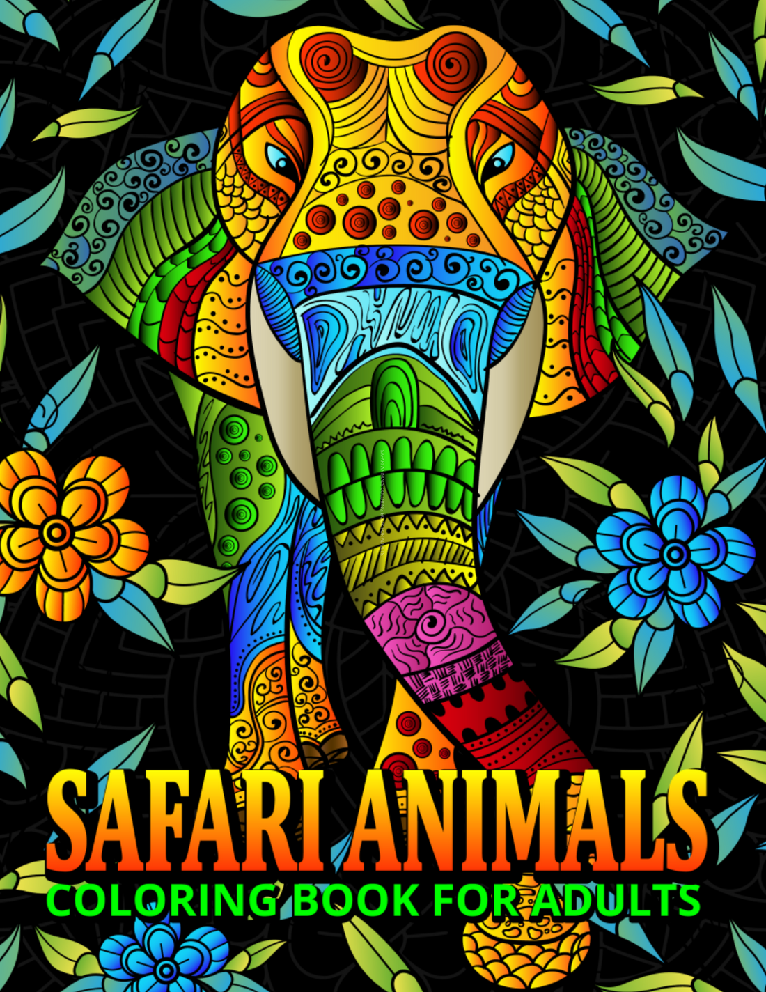 Safari Animals Coloring Book For Adults
