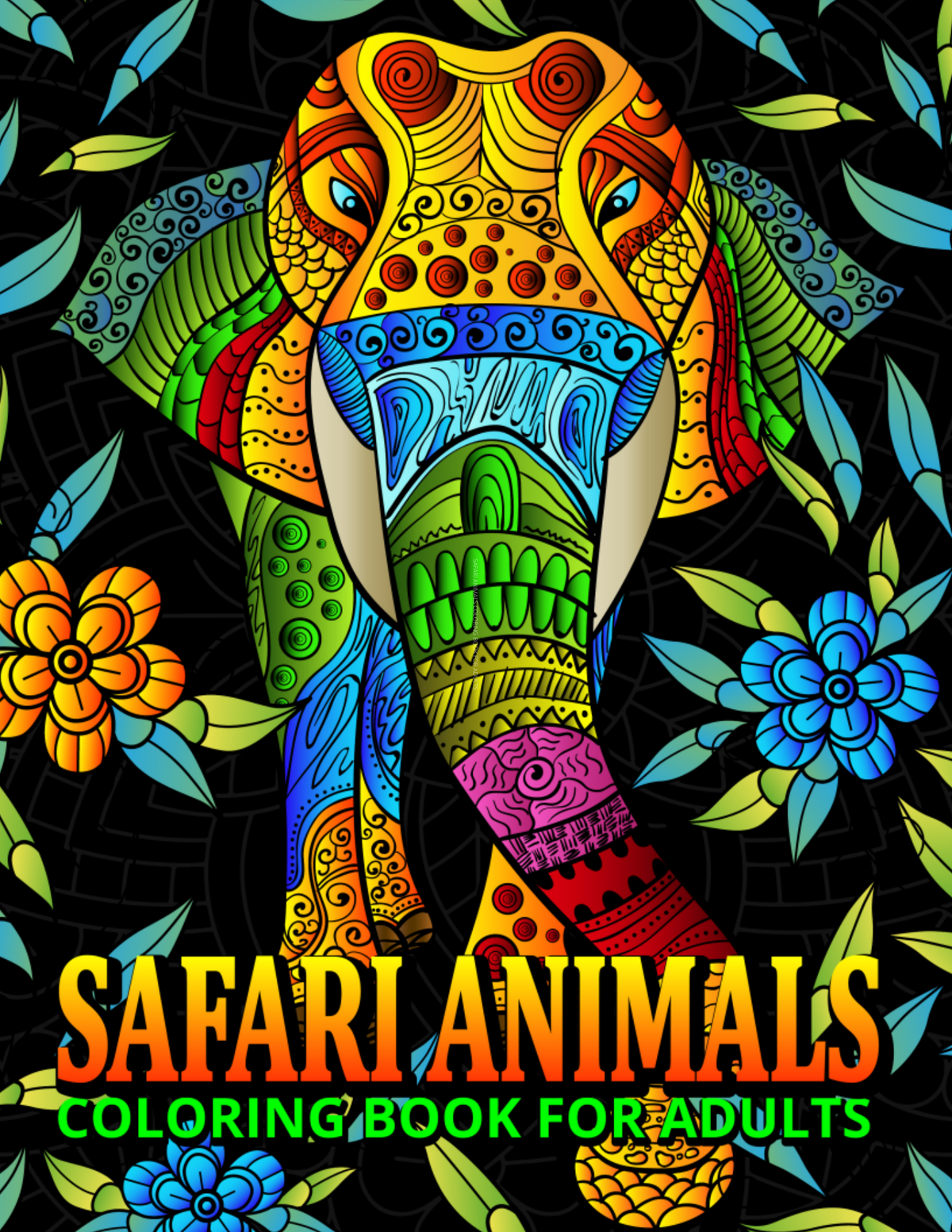 Safari Animals Coloring Book For Adults